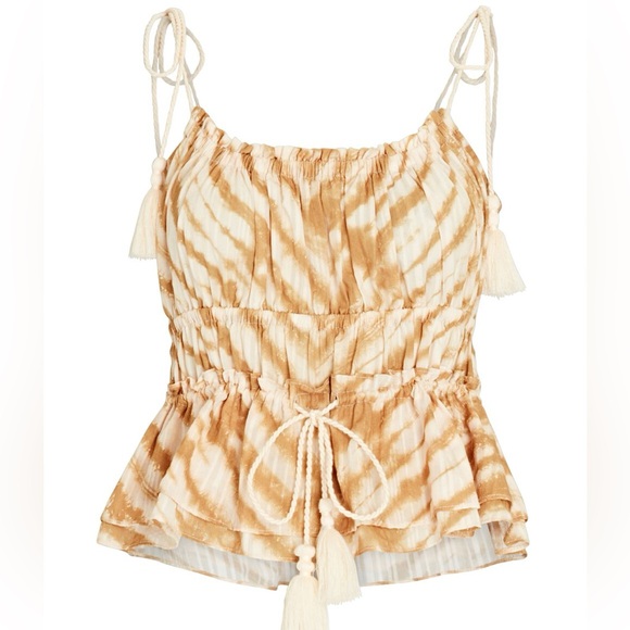 Ulla Johnson Rio Tie Dye Tank in Sand sz 8 - Picture 3 of 5